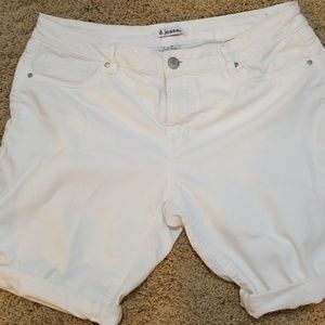 White denim shorts